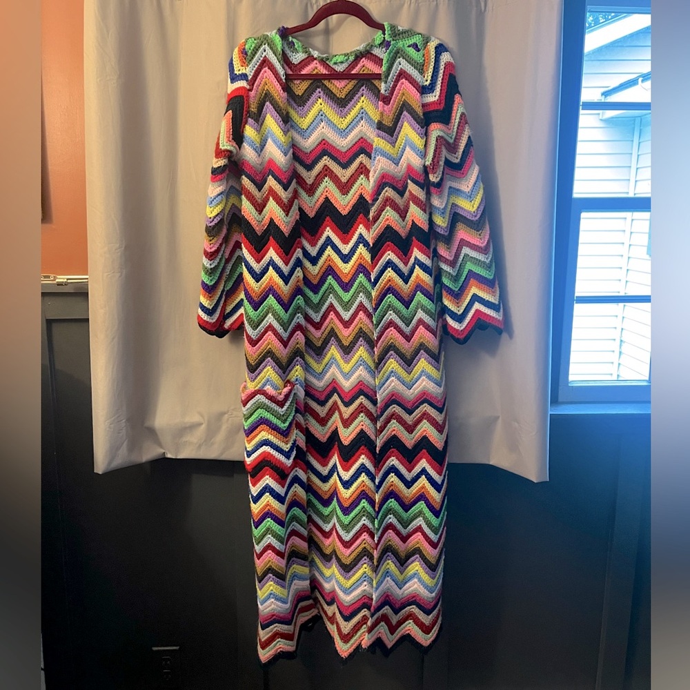Handmade crochet duster jacket